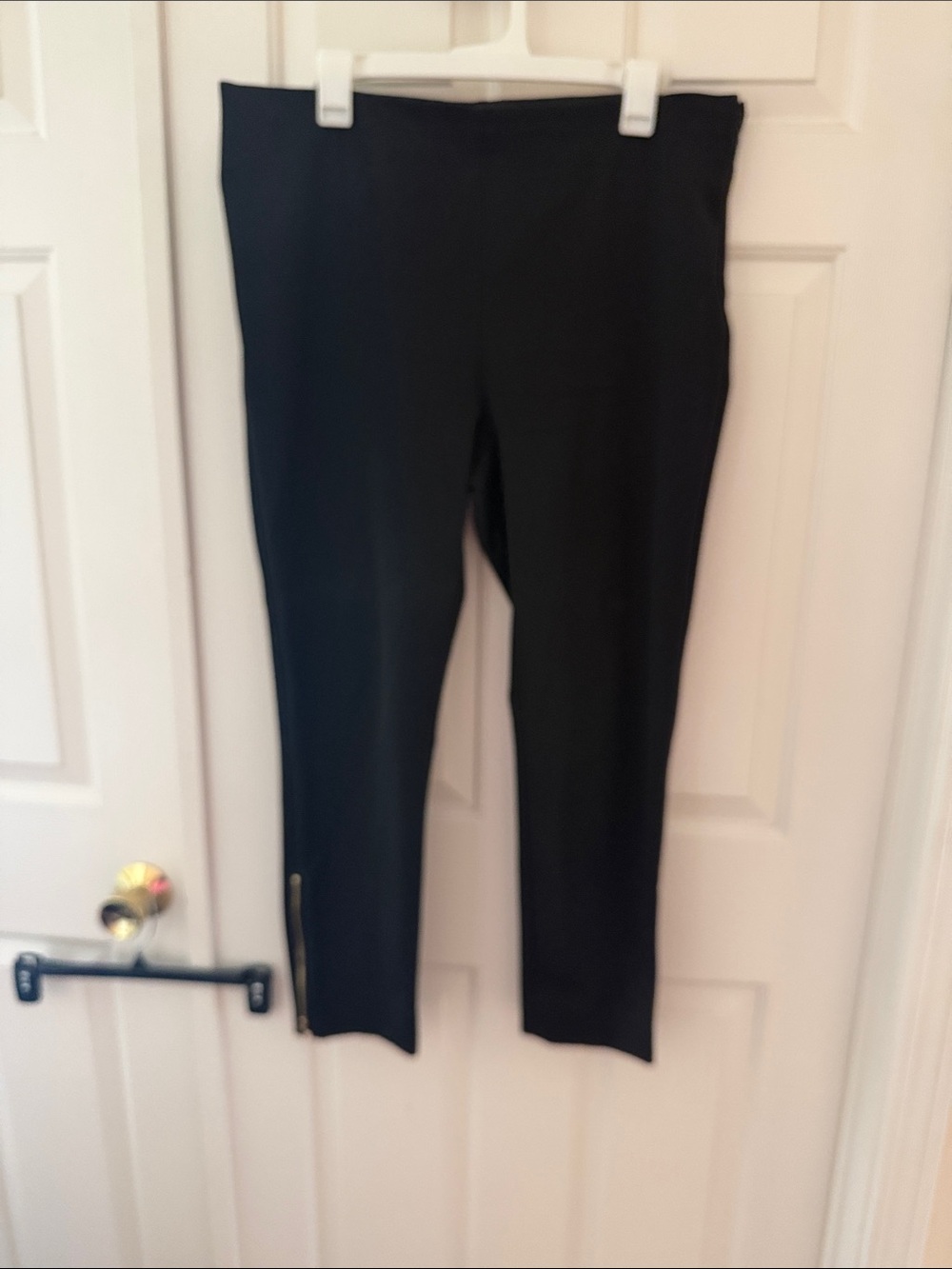 LOFT Black Ankle Zip Work Pants